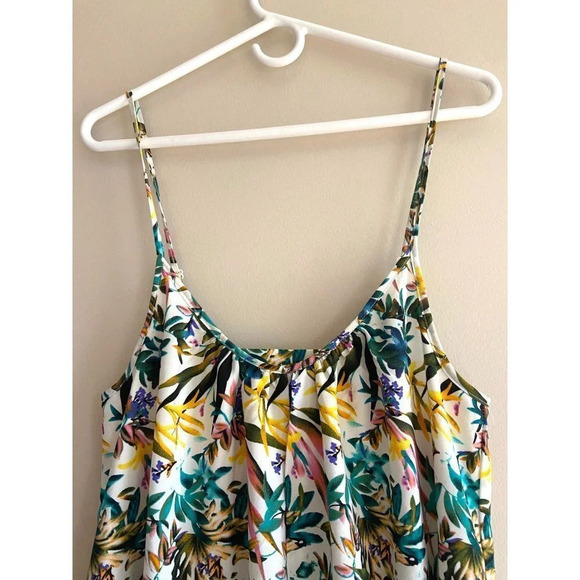 Bishop & Young Small Tropical Leaves Floral Maxi Dress Resortwear Hi-Lo Anthro - Picture 5 of 13